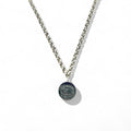 GUCCI Collana con ciondolo a moneta con logo, in argento 925, rotonda