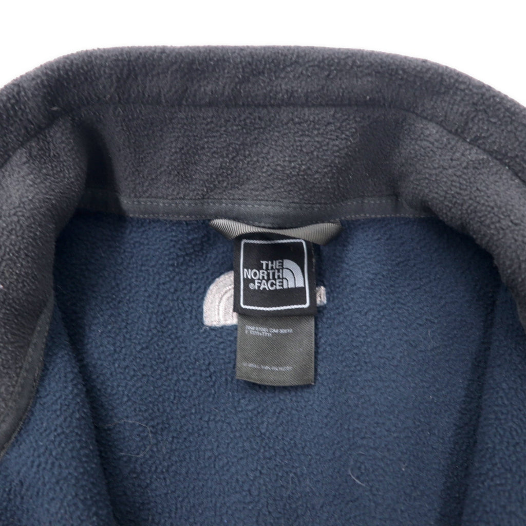 THE NORTH FACE giacca in pile con zip intera, taglia M, blu navy, poliestere, logo ricamato