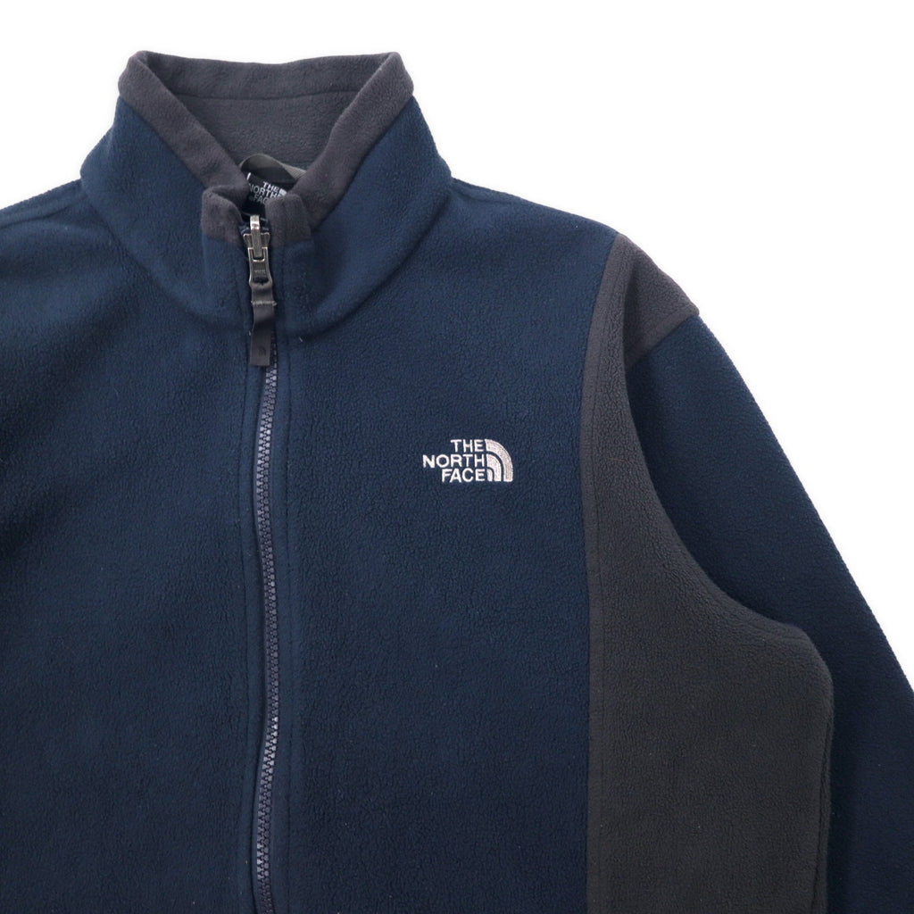 THE NORTH FACE giacca in pile con zip intera, taglia M, blu navy, poliestere, logo ricamato