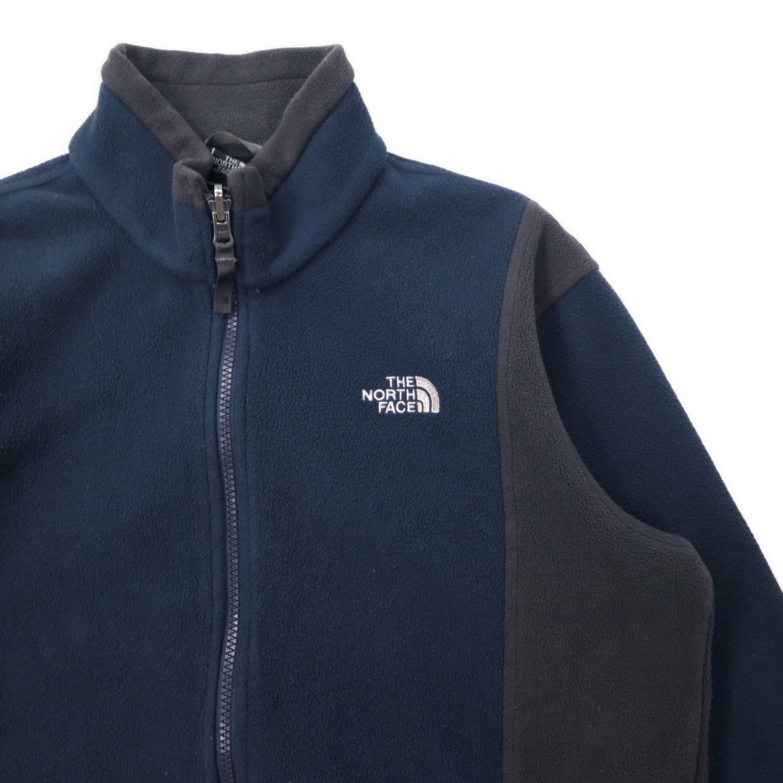 THE NORTH FACE giacca in pile con zip intera, taglia M, blu navy, poliestere, logo ricamato