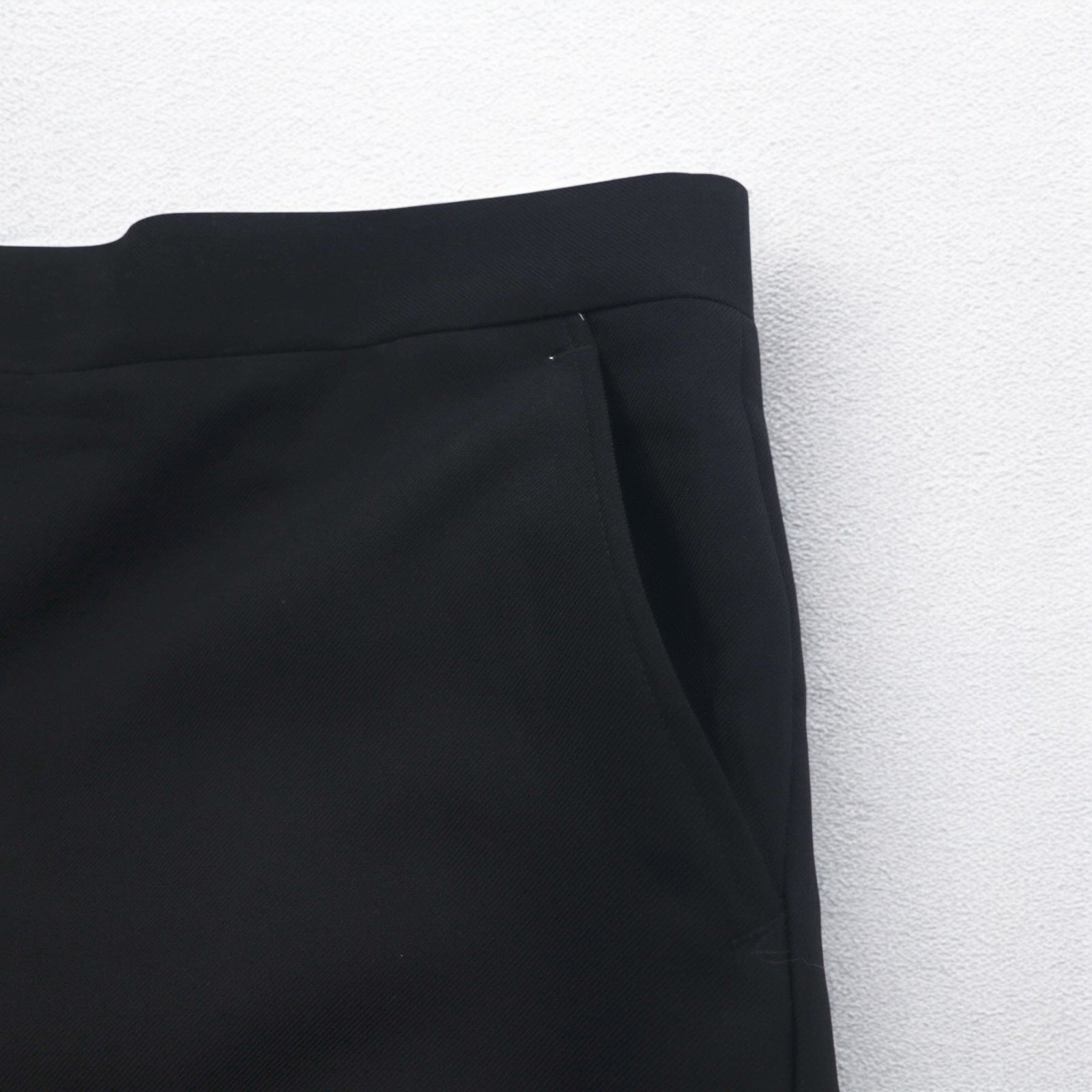 Pantalone vintage anni '70 a zampa d'elefante con piega centrale, taglia L, nero, cerniera Rocket TALON