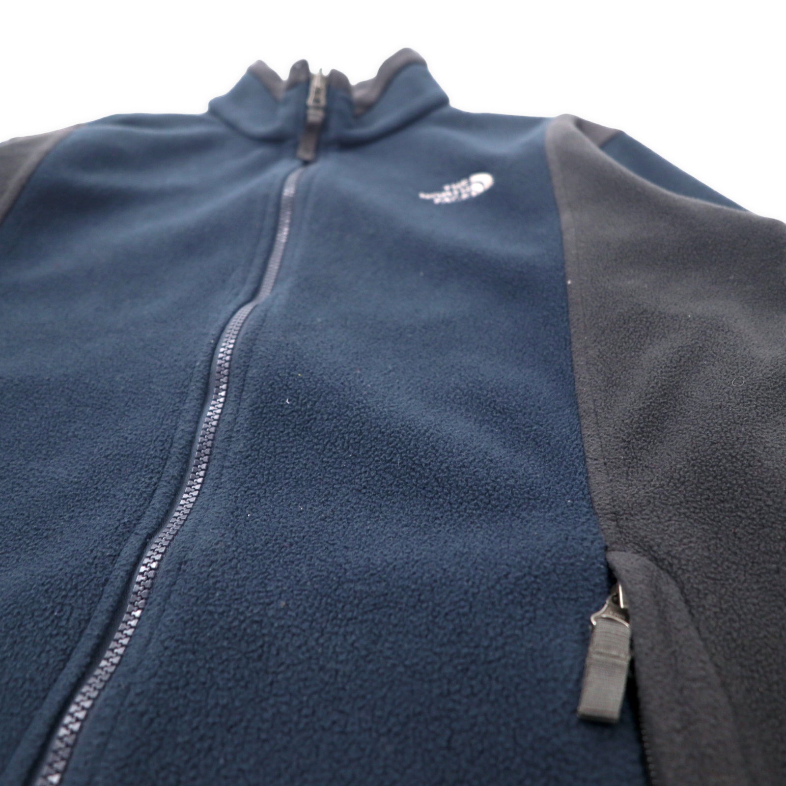 THE NORTH FACE giacca in pile con zip intera, taglia M, blu navy, poliestere, logo ricamato