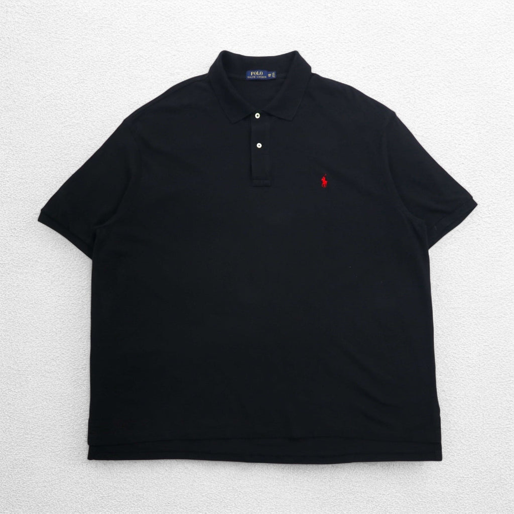 POLO RALPH LAUREN ポロシャツ 4XL BIG ビッグサイズ ブラック コットン 鹿の子 スモールポニー刺繍