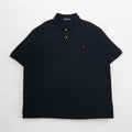 POLO RALPH LAUREN ポロシャツ 4XL BIG ビッグサイズ ブラック コットン 鹿の子 スモールポニー刺繍