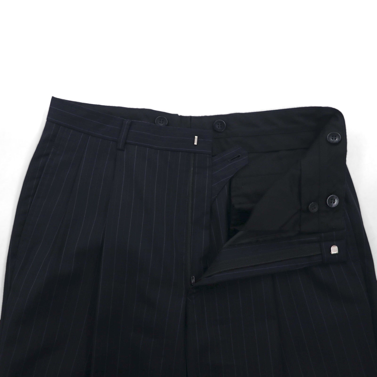 Brooks Brothers Completo 3 bottoni M Blu scuro Gessato Lana Fatto in Giappone
