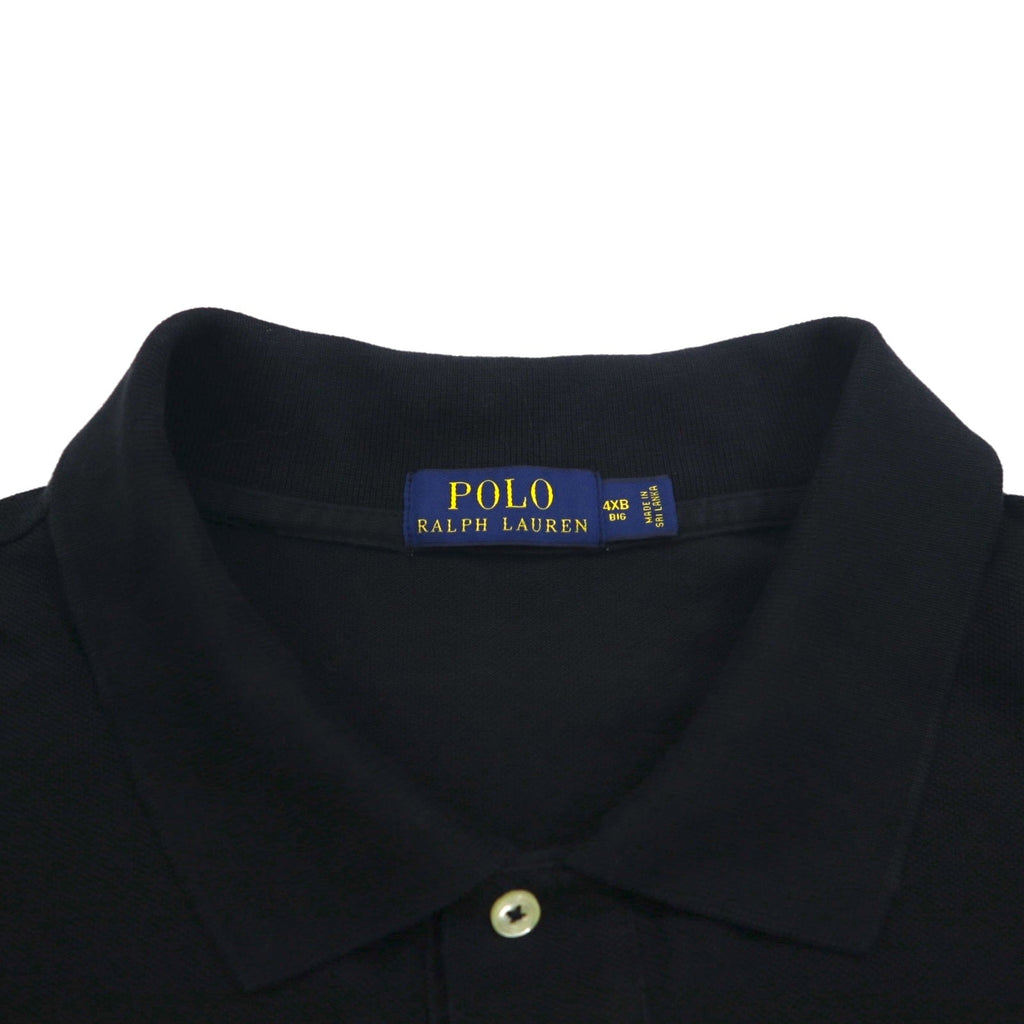 POLO RALPH LAUREN ポロシャツ 4XL BIG ビッグサイズ ブラック コットン 鹿の子 スモールポニー刺繍