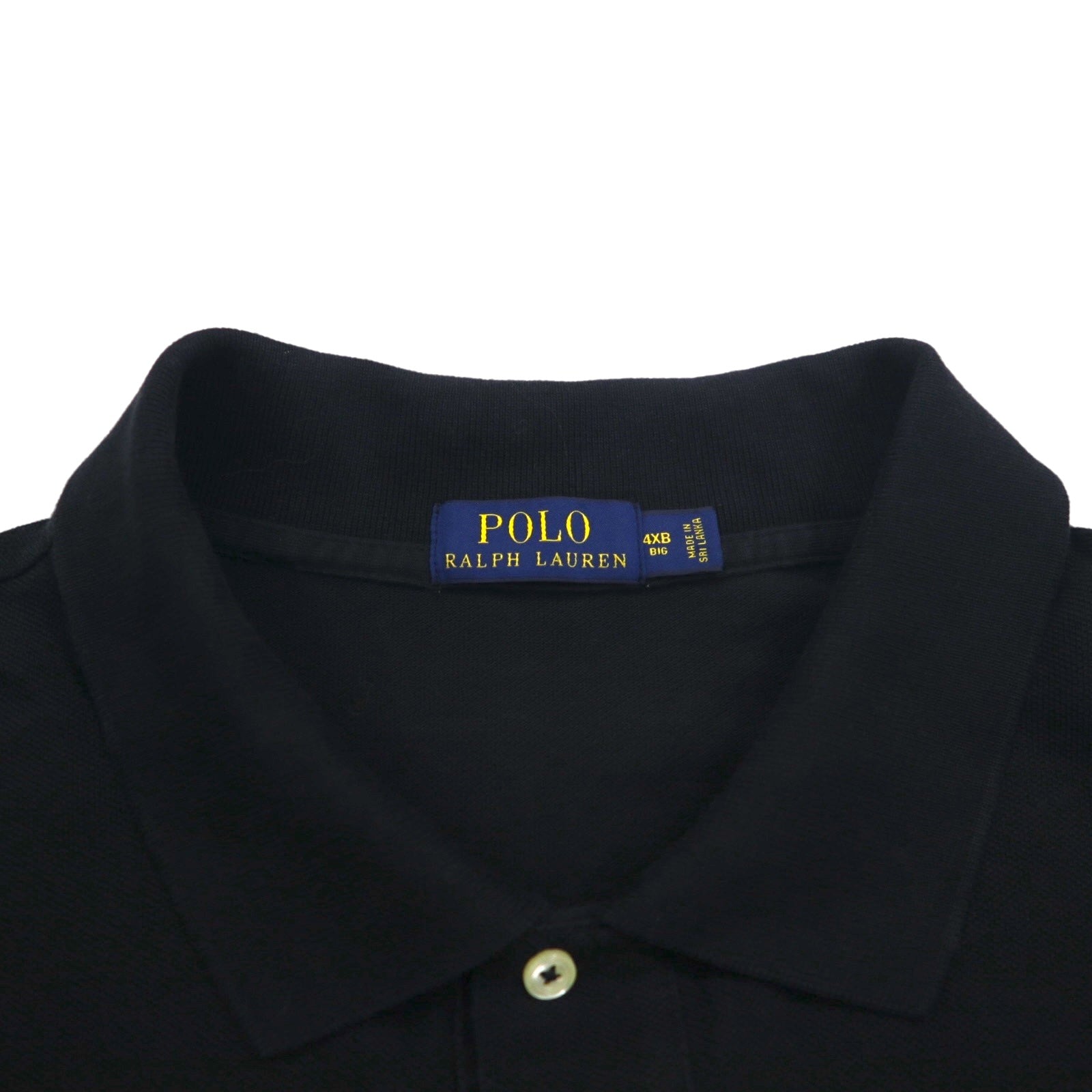 POLO RALPH LAUREN ポロシャツ 4XL BIG ビッグサイズ ブラック コットン 鹿の子 スモールポニー刺繍