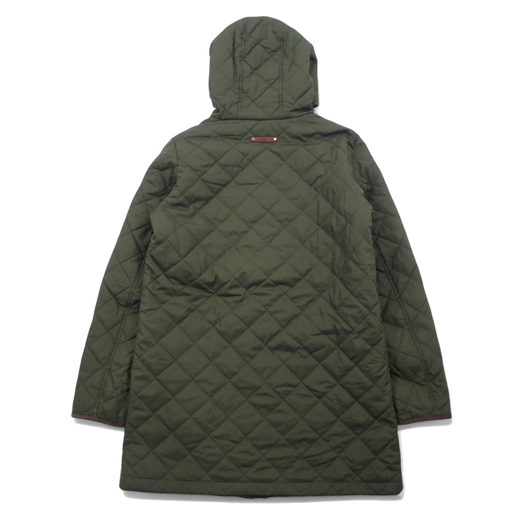 LAUREN RALPH LAUREN フーデッド キルティング ジャケット コート L カーキ ポリエステル スカーフ柄 裏地