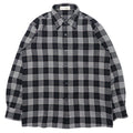 LINFORD フランネルシャツ M ブラック チェック ウール シルク混 日本製