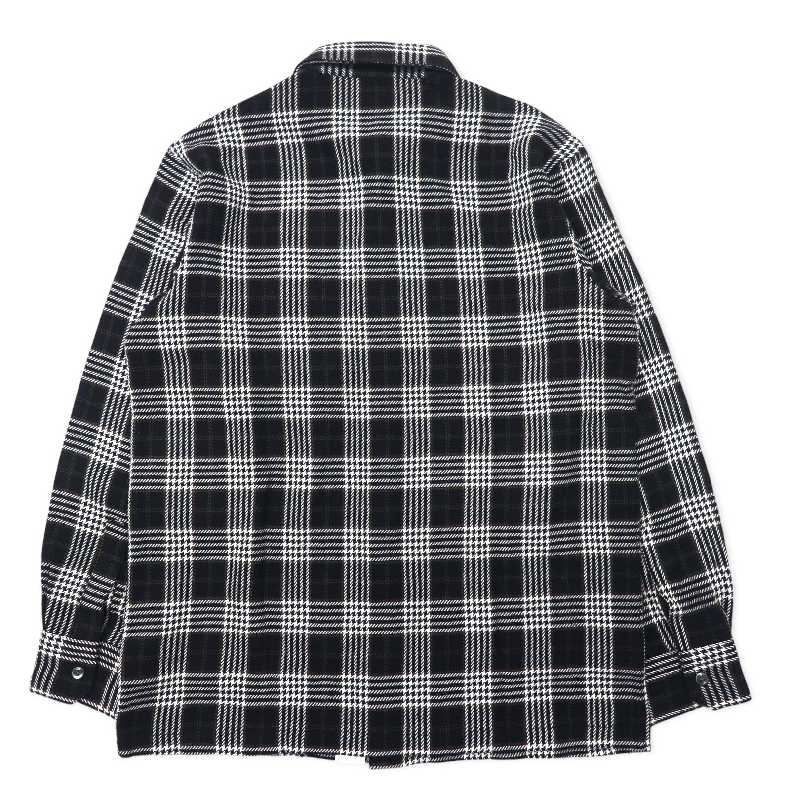 LINFORD Camicia di flanella M Nera a quadri Lana e seta Made in Japan