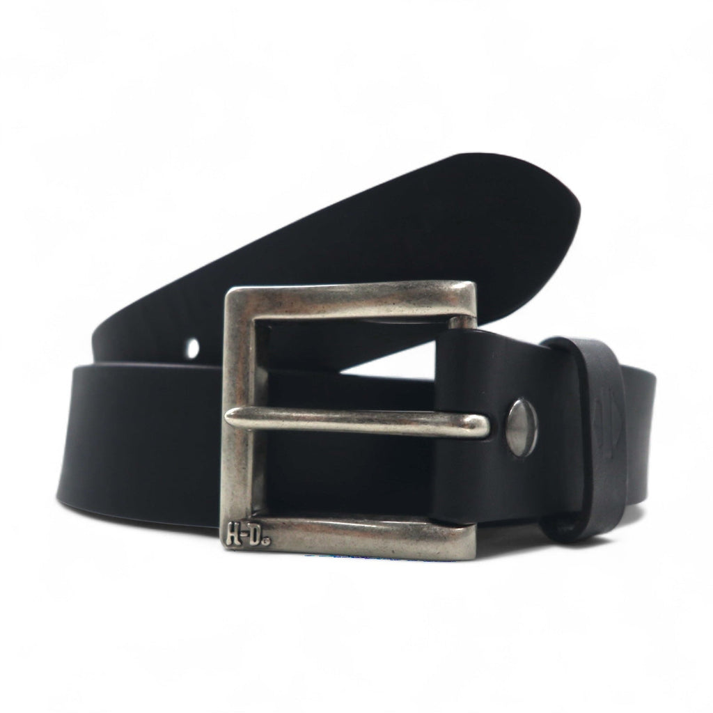 HARLEY DAVIDSON Cintura in pelle 38 Nera, in pelle bovina, fibbia in metallo argentato 97806-18VM