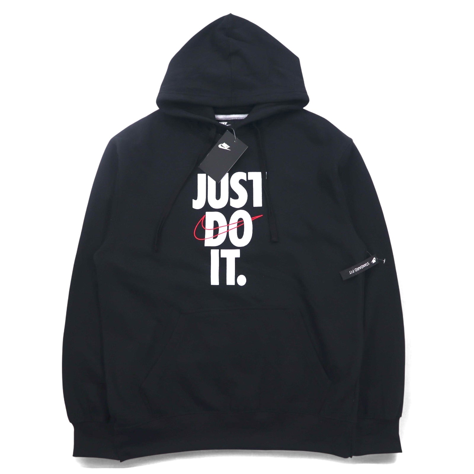 NIKE Felpa con cappuccio pullover M Nera JUST DO IT HOODIE 928717-010 Made in Pakistan Articolo non usato