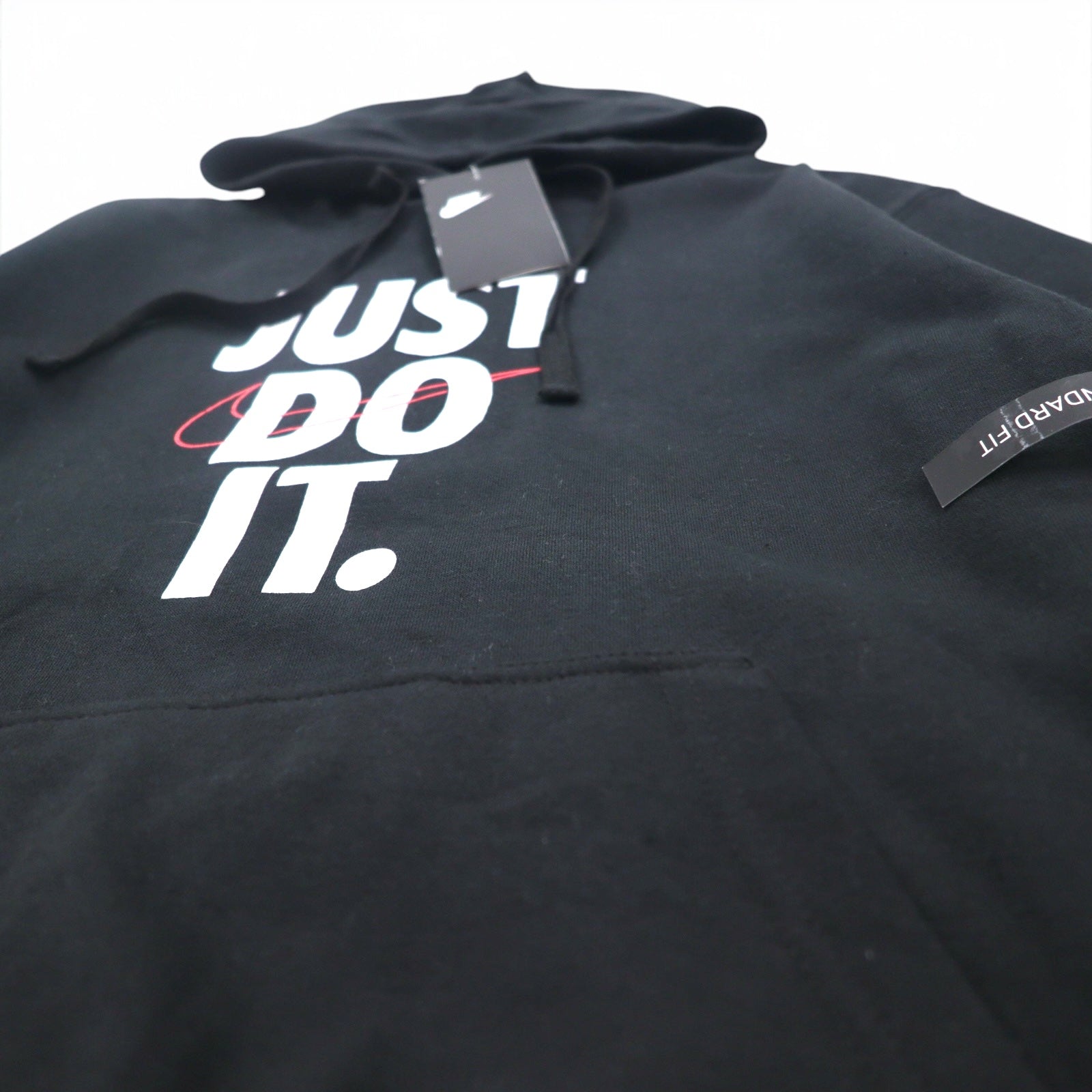 NIKE Felpa con cappuccio pullover M Nera JUST DO IT HOODIE 928717-010 Made in Pakistan Articolo non usato