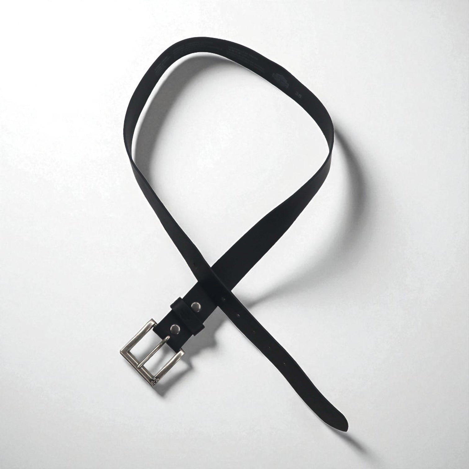HARLEY DAVIDSON Cintura in pelle 38 Nera, in pelle bovina, fibbia in metallo argentato 97806-18VM