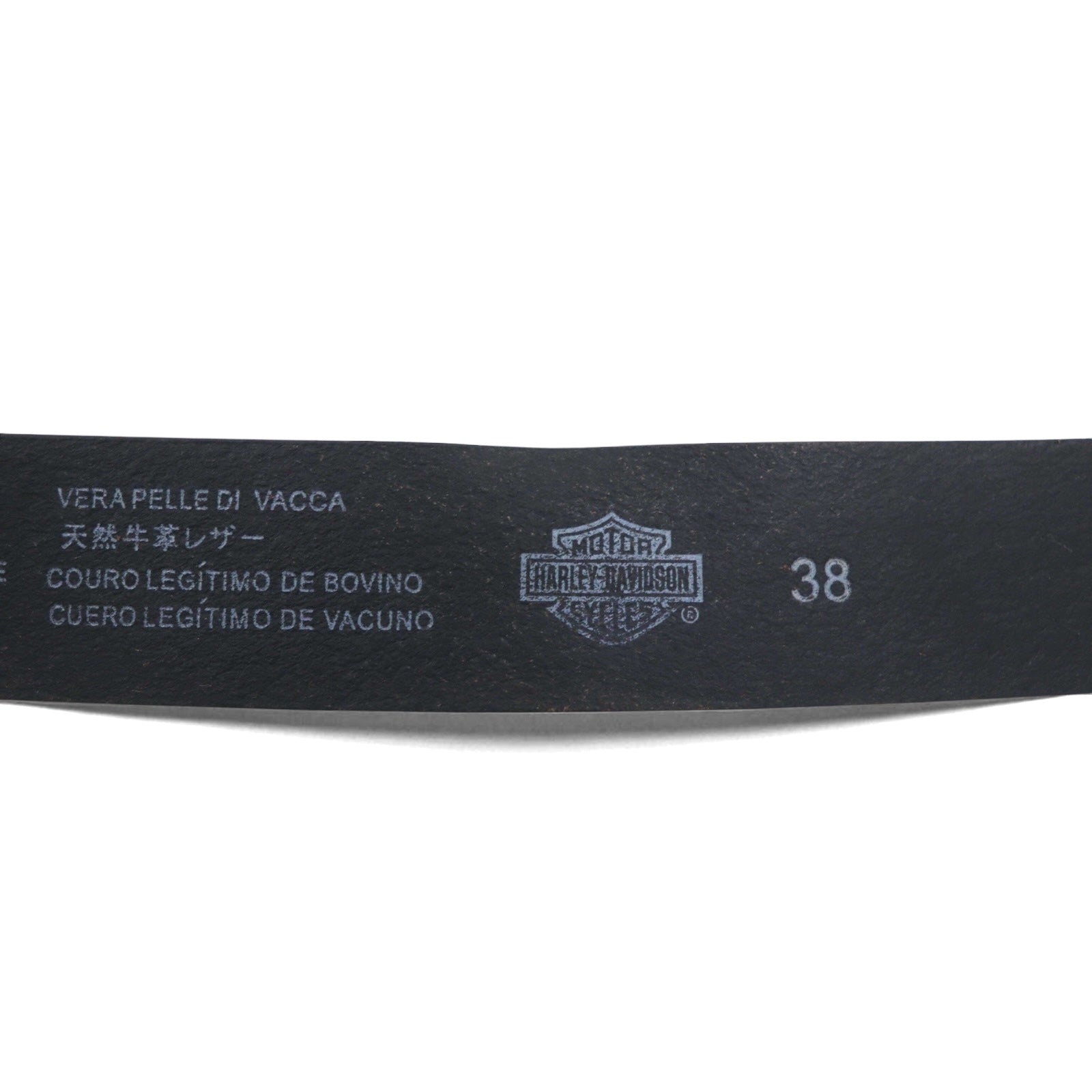 HARLEY DAVIDSON Cintura in pelle 38 Nera, in pelle bovina, fibbia in metallo argentato 97806-18VM