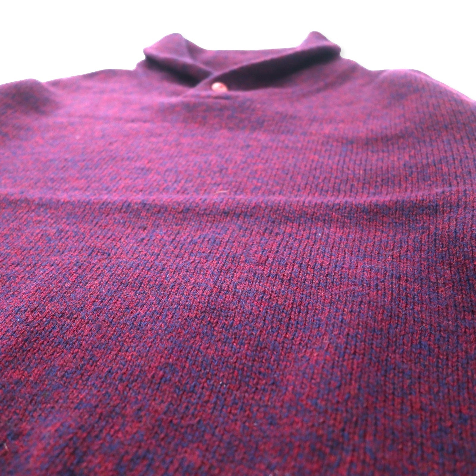 Eddie Bauer USA, anni '90, maglione in maglia collo a scialle, XL, viola, lana, etichetta nera, taglia grande