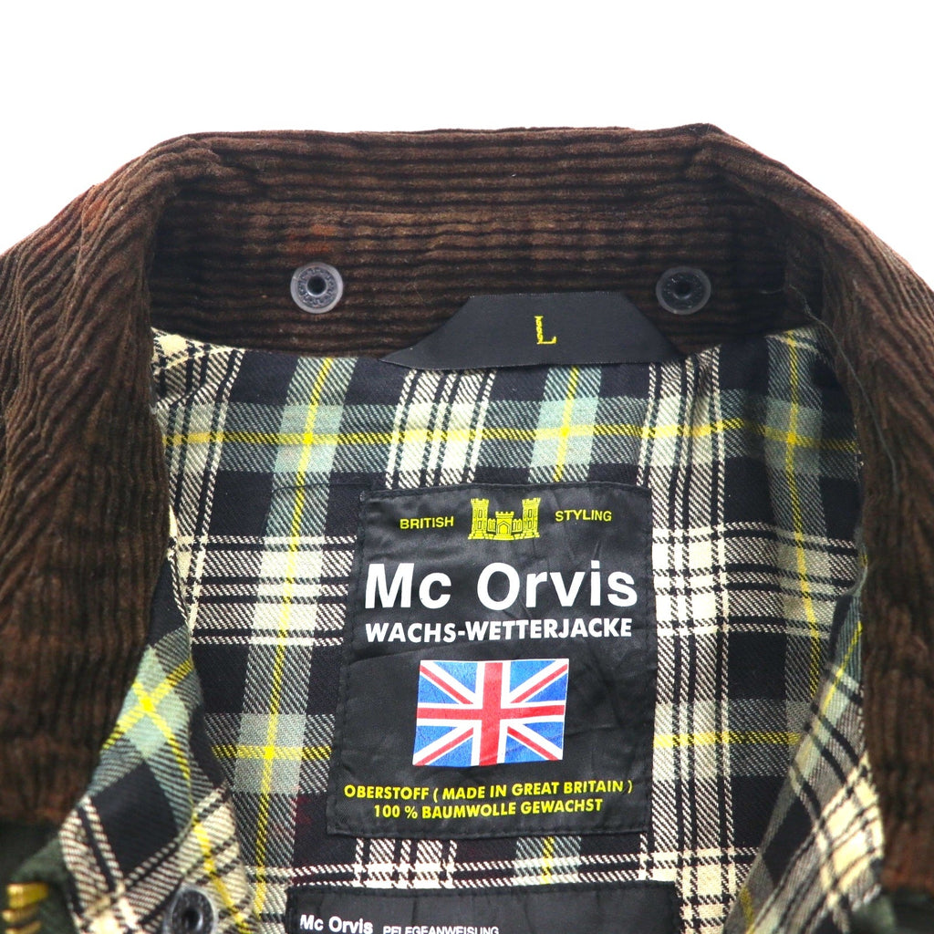Mc Orvis 90年代 イギリス製 オイルドジャケット L カーキ 防水 コットン 裏地チェック