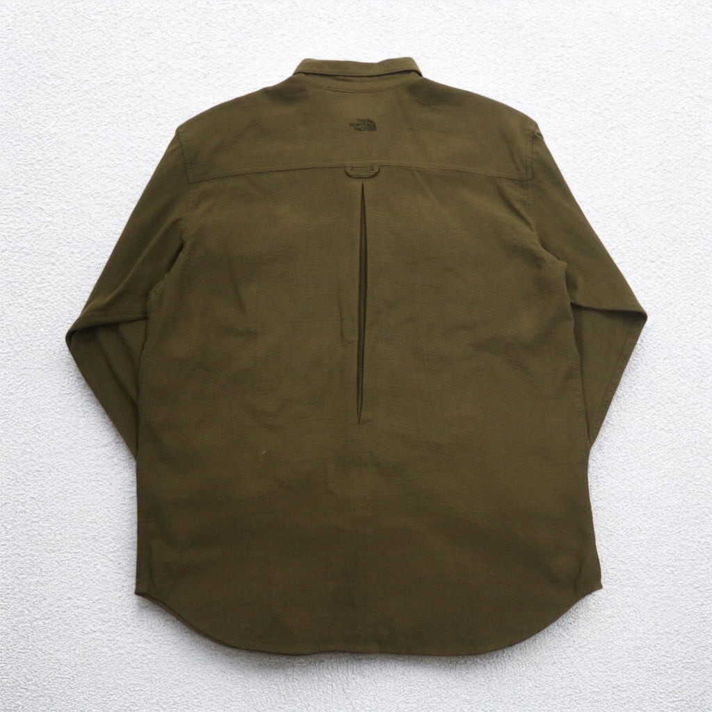 THE NORTH FACE Camicia da Lavoro in Nylon per Esterni L Cachi Taschino sul Petto Taglia USA