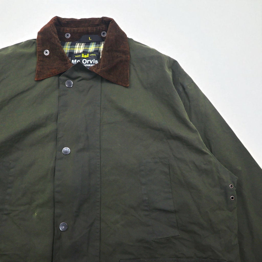 Mc Orvis 90年代 イギリス製 オイルドジャケット L カーキ 防水 コットン 裏地チェック