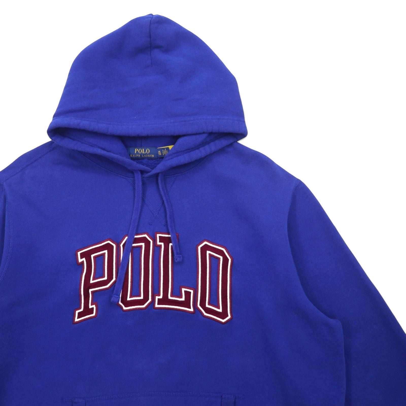POLO RALPH LAUREN felpa con cappuccio ricamata con logo, taglia XL, blu, in cotone