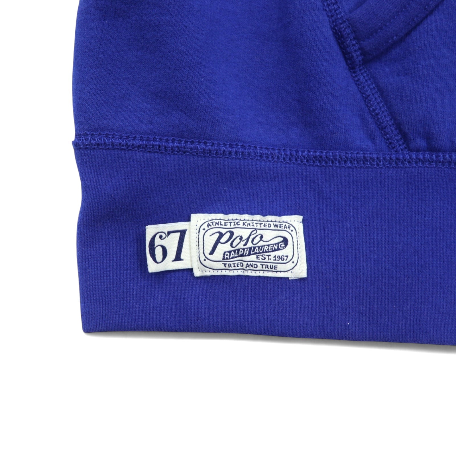 POLO RALPH LAUREN felpa con cappuccio ricamata con logo, taglia XL, blu, in cotone