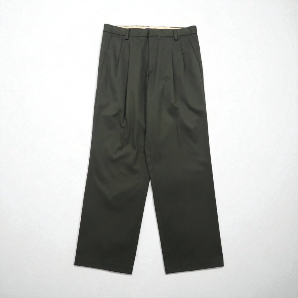 DOCKERS ( Levi's ) クラシックフィット 2タック ワイド スラックスパンツ L カーキ コットン