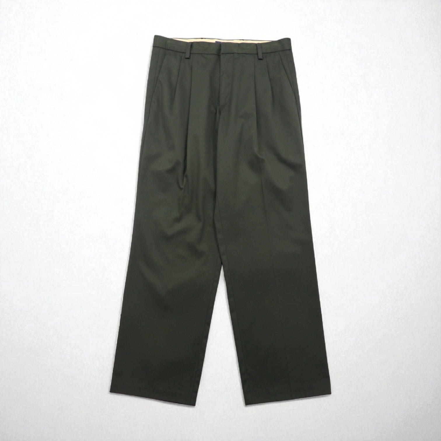 DOCKERS ( Levi's ) クラシックフィット 2タック ワイド スラックスパンツ L カーキ コットン