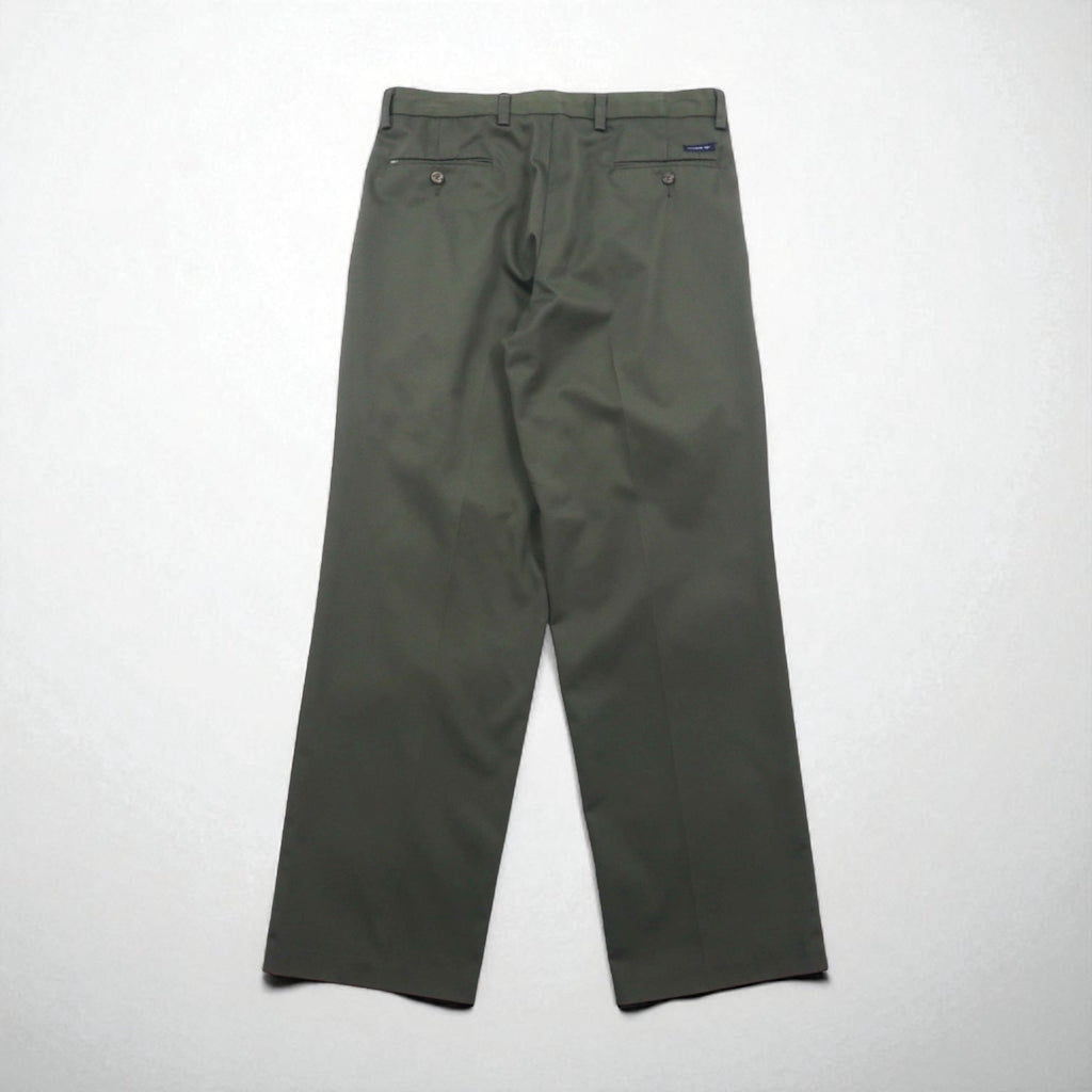 DOCKERS ( Levi's ) クラシックフィット 2タック ワイド スラックスパンツ L カーキ コットン