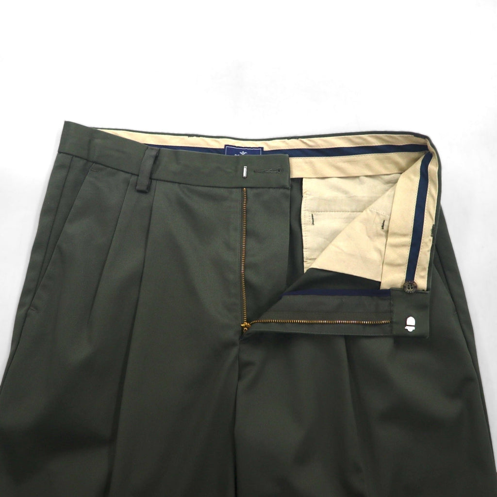 DOCKERS ( Levi's ) クラシックフィット 2タック ワイド スラックスパンツ L カーキ コットン