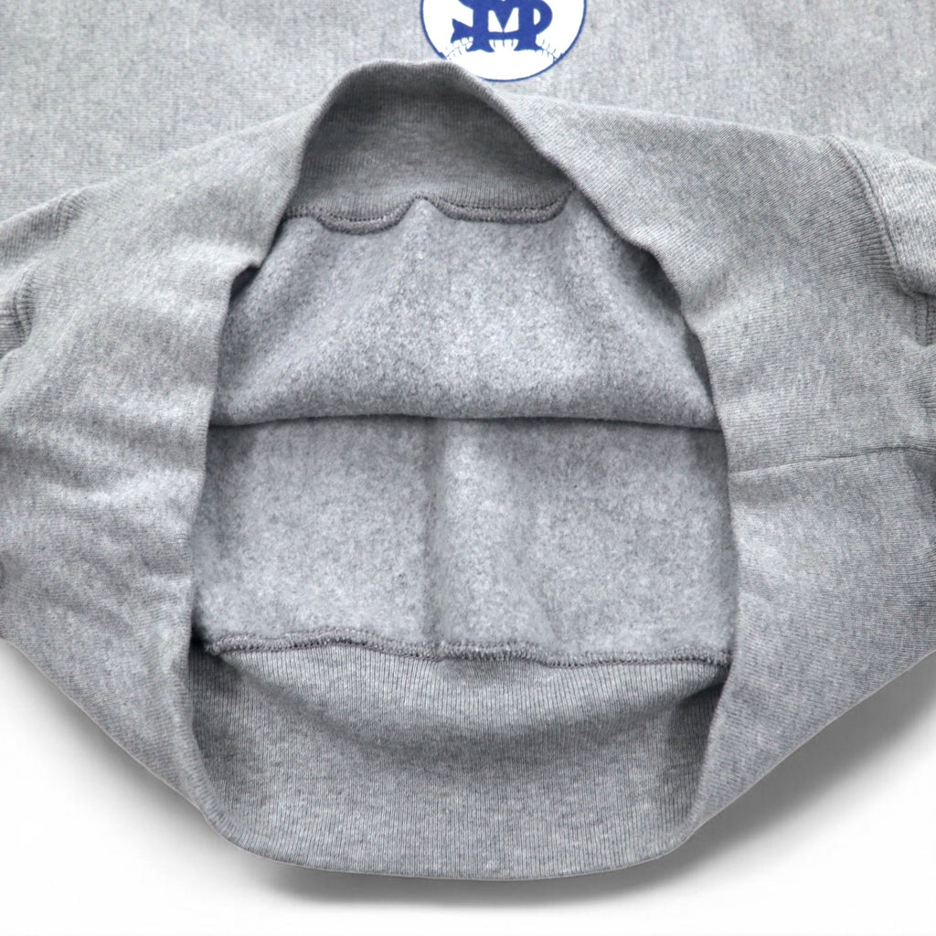 Champion Premium Reverse Weave felpa L grigia, felpata, stampa college ST. MARY BASEBALL a 3 livelli, logo ad arco, made in El Salvador