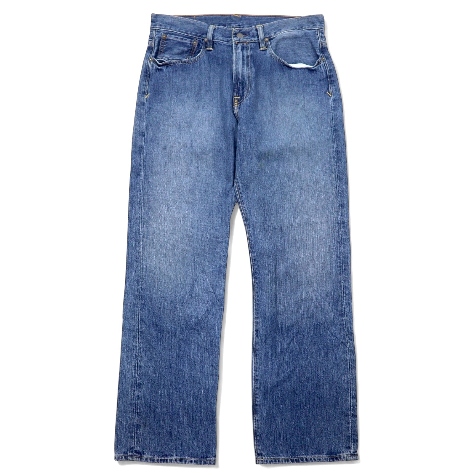 POLO RALPH LAUREN Jeans 32 Blu Cotone Chiusura a cerniera VINTAGE 15941 Prodotto in Messico