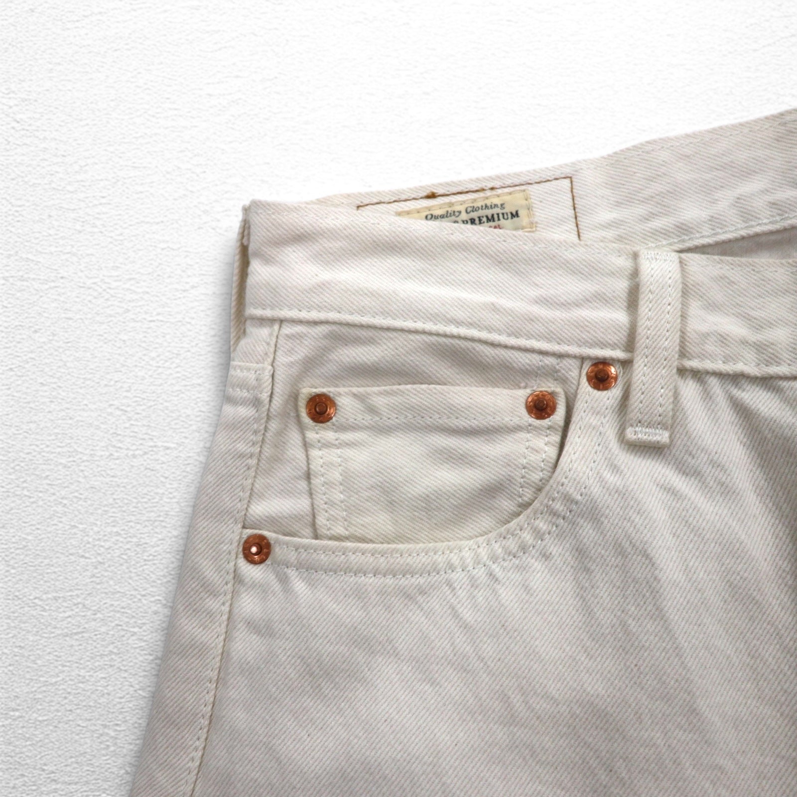 Levi's PREMIUM ビッグE 501 ホワイト デニムパンツ M 生成り ボタンフライ 00501-3279