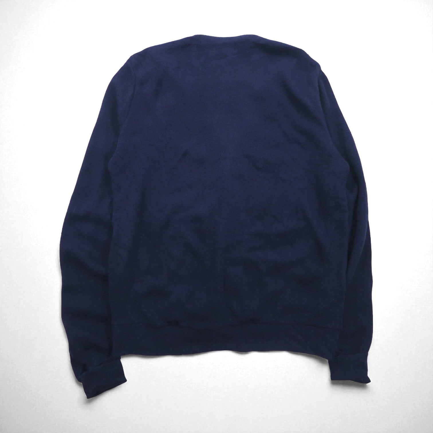 IZOD LACOSTE anni '70 cardigan in maglia acrilica con etichetta "thread spool" taglia L blu navy con logo singolo