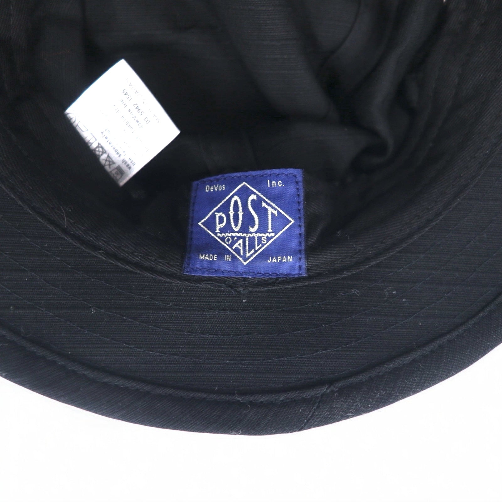 POST O'ALLS Cappello a secchiello in twill FREE nero 1972-RBL Bucket 2 ribby twill black Prodotto in Giappone