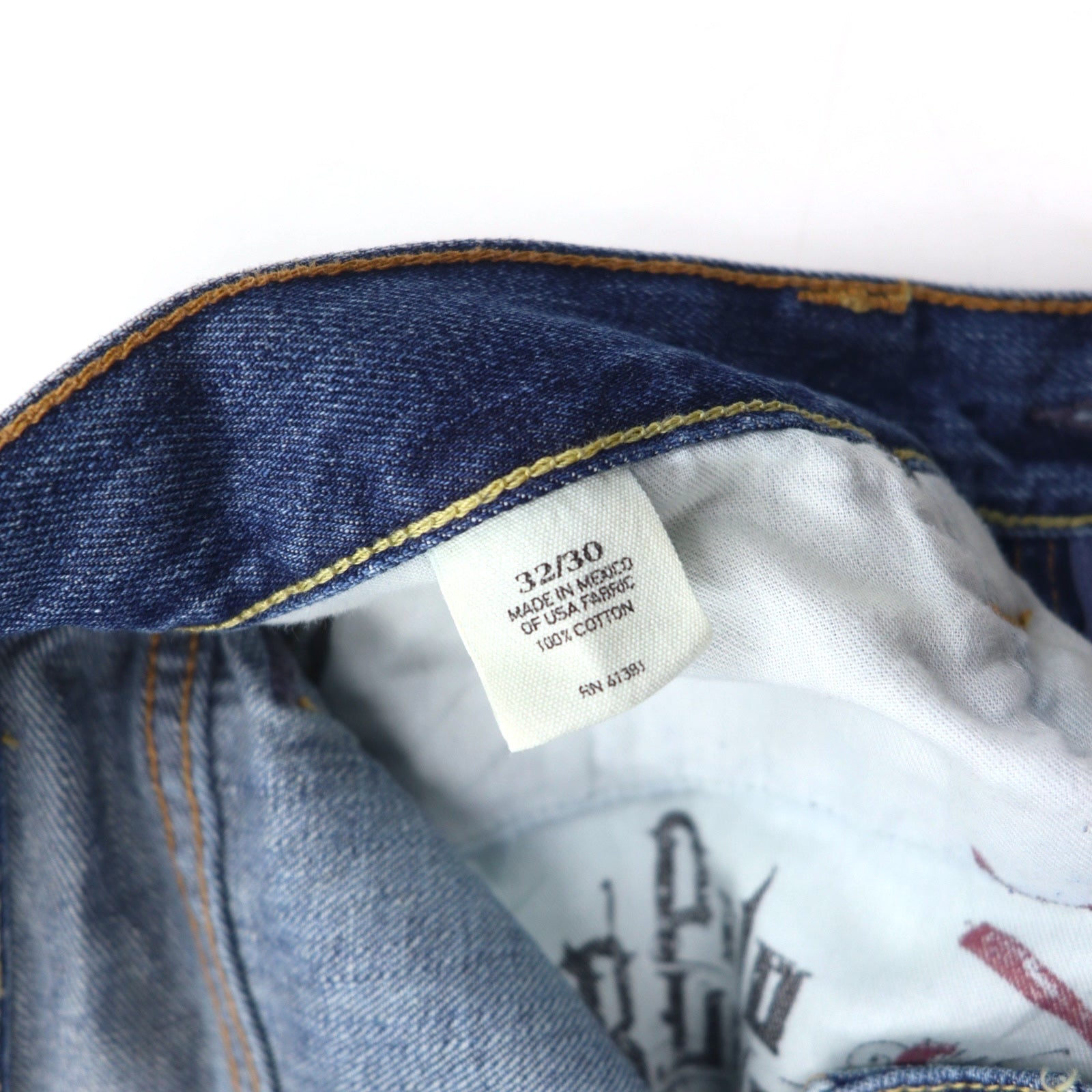 POLO RALPH LAUREN Jeans 32 Blu Cotone Chiusura a cerniera VINTAGE 15941 Prodotto in Messico