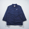 NIKE 90年代 銀タグ コーチジャケット L ネイビー ナイロン ロング丈 スナップボタン