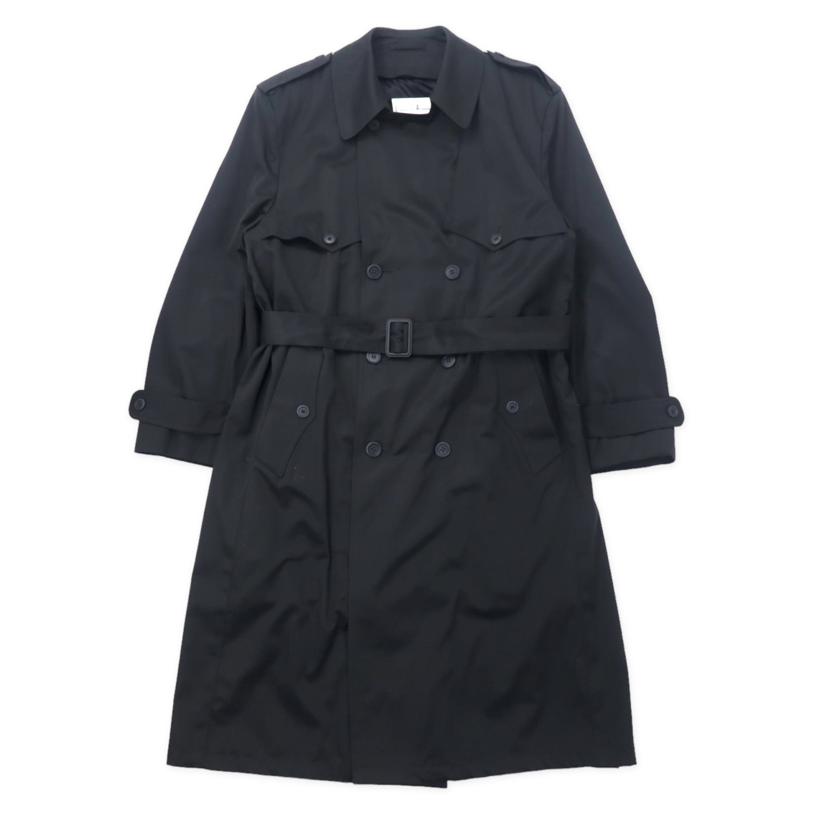 TOWNE BY LONDON FOG anni '90 trench 42 nero poliestere cotone fodera in pile rimovibile Made in Sri Lanka