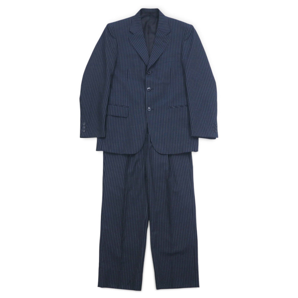 IASON TOKYO ( SADA ) Abito 3 pezzi L blu navy gessato lana piega centrale
