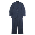 IASON TOKYO ( SADA ) Abito 3 pezzi L blu navy gessato lana piega centrale