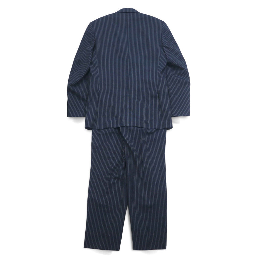 IASON TOKYO ( SADA ) Abito 3 pezzi L blu navy gessato lana piega centrale