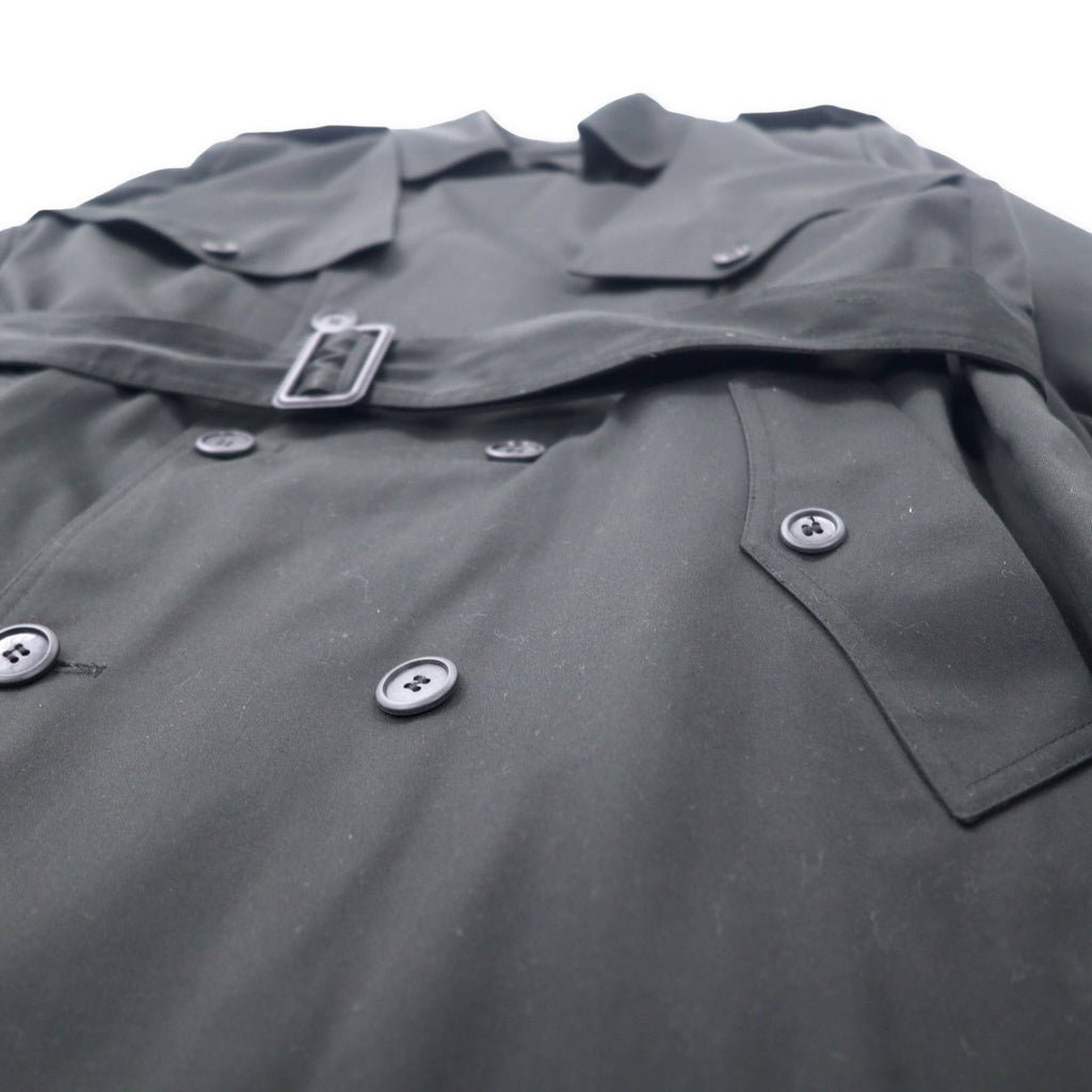 TOWNE BY LONDON FOG anni '90 trench 42 nero poliestere cotone fodera in pile rimovibile Made in Sri Lanka