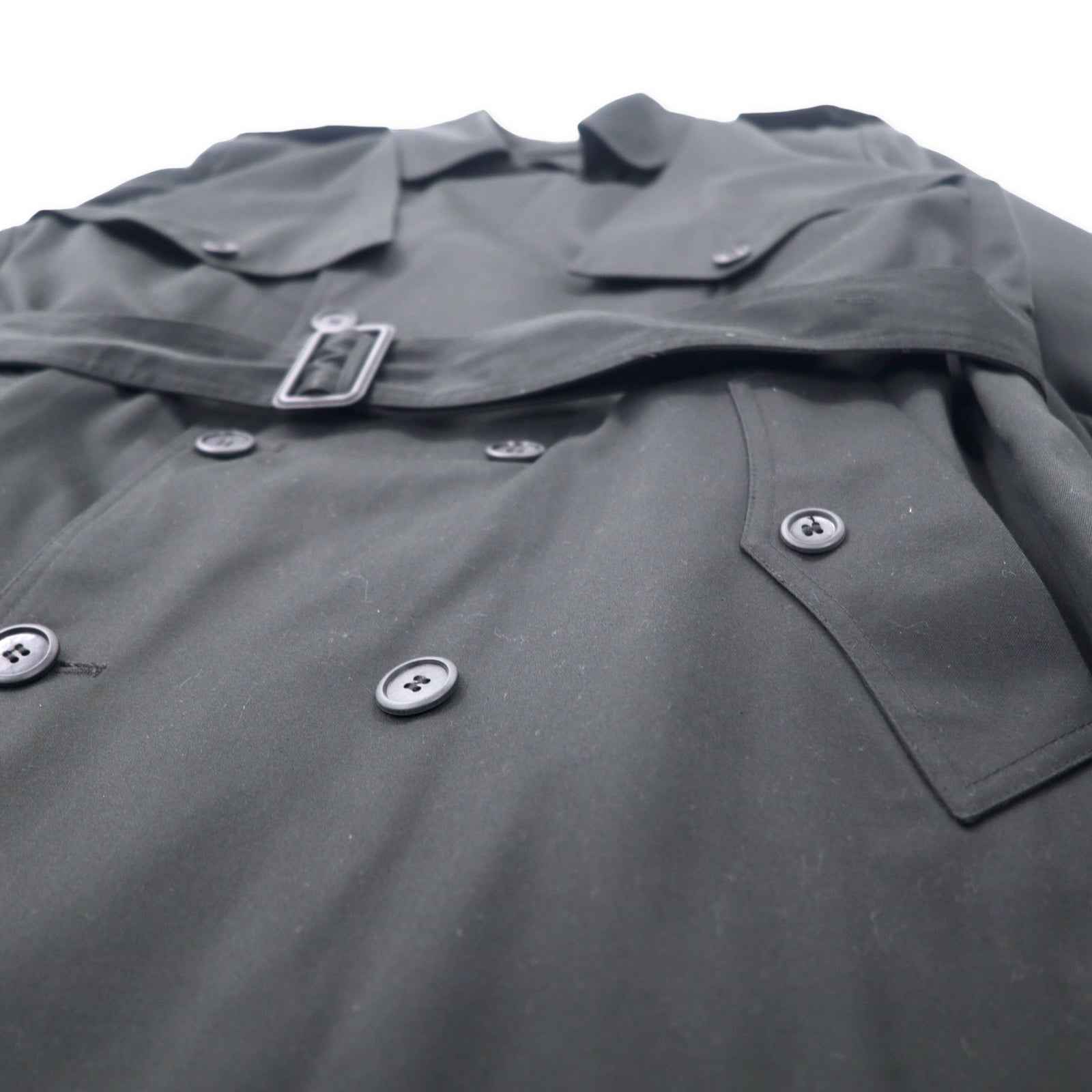 TOWNE BY LONDON FOG anni '90 trench 42 nero poliestere cotone fodera in pile rimovibile Made in Sri Lanka