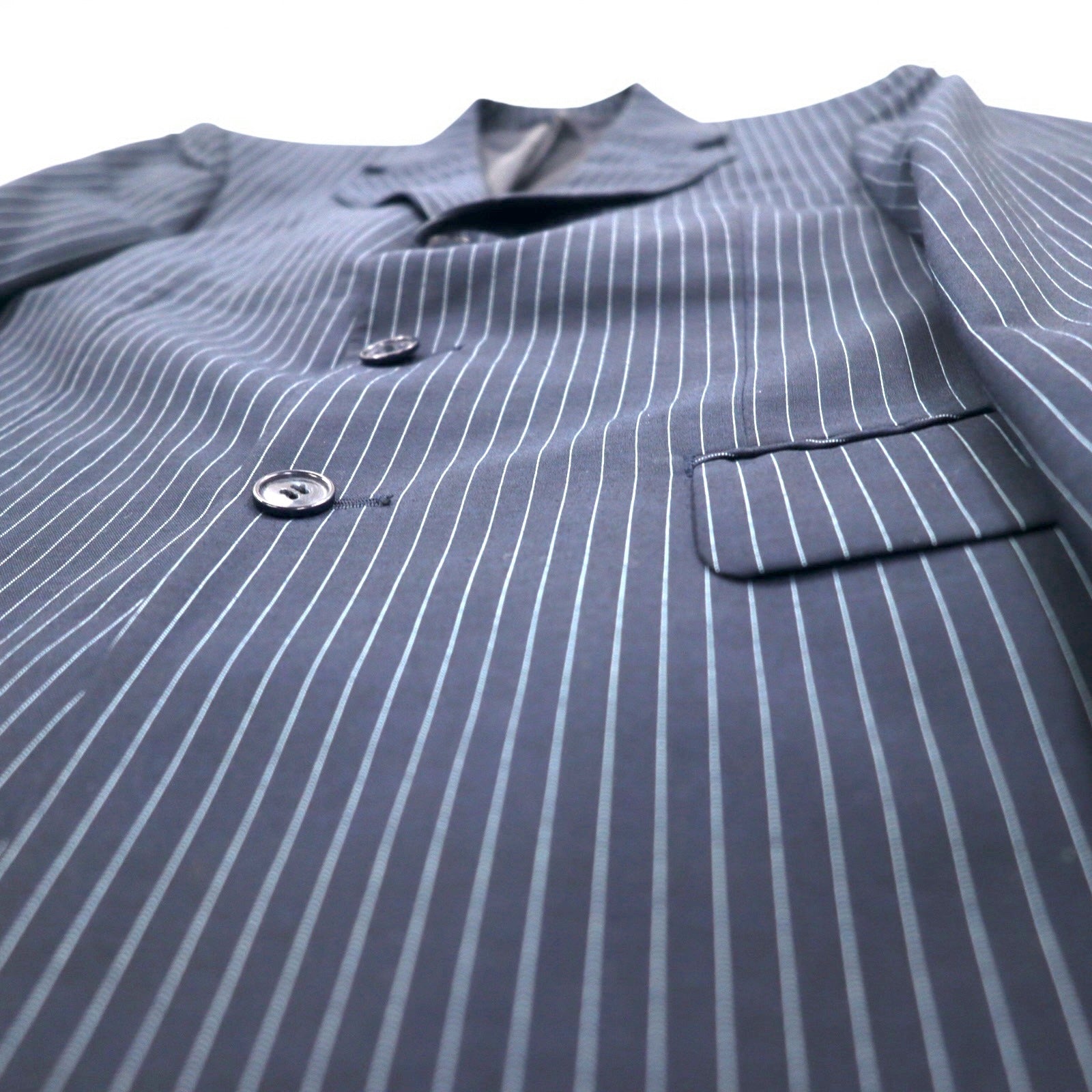 IASON TOKYO ( SADA ) Abito 3 pezzi L blu navy gessato lana piega centrale