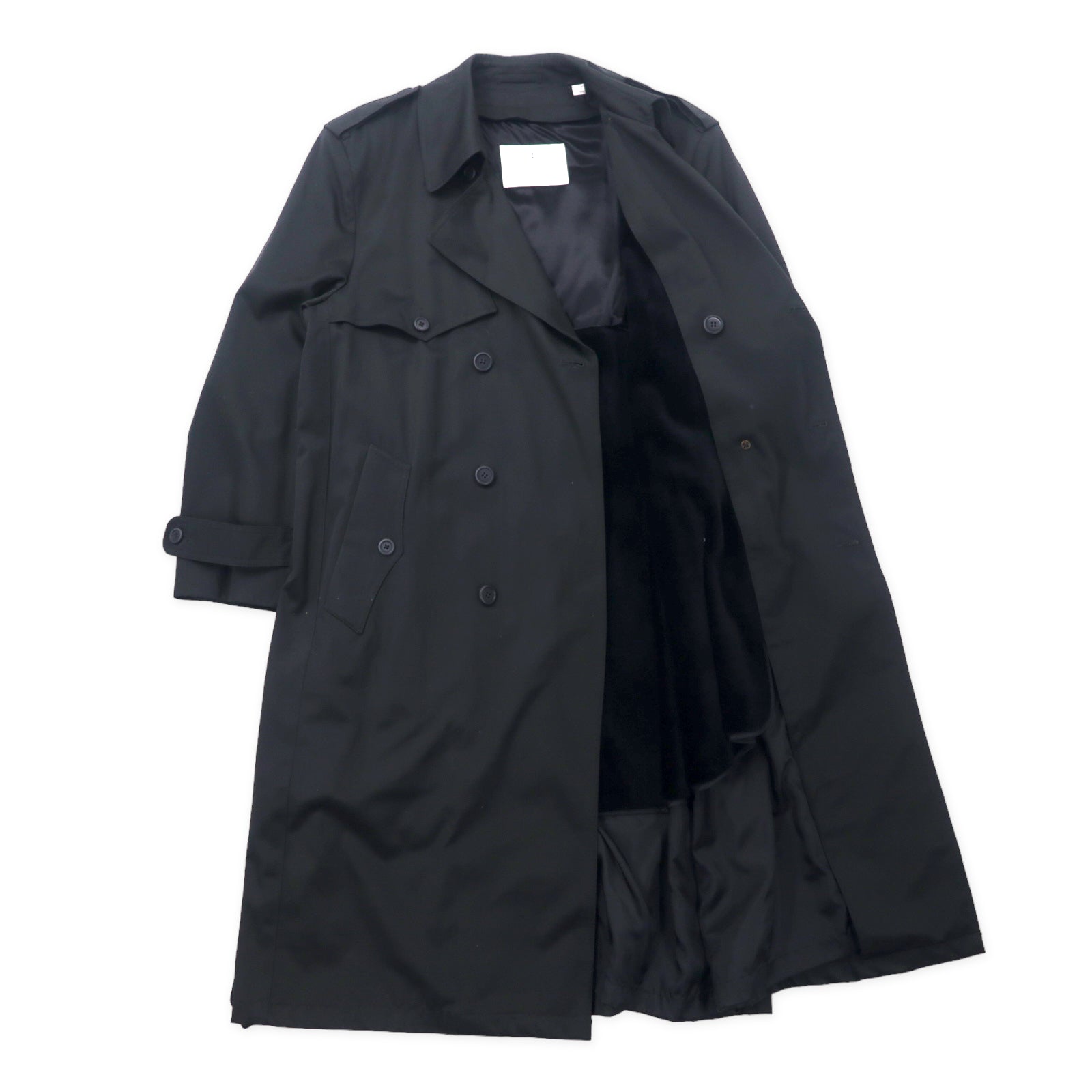 TOWNE BY LONDON FOG anni '90 trench 42 nero poliestere cotone fodera in pile rimovibile Made in Sri Lanka