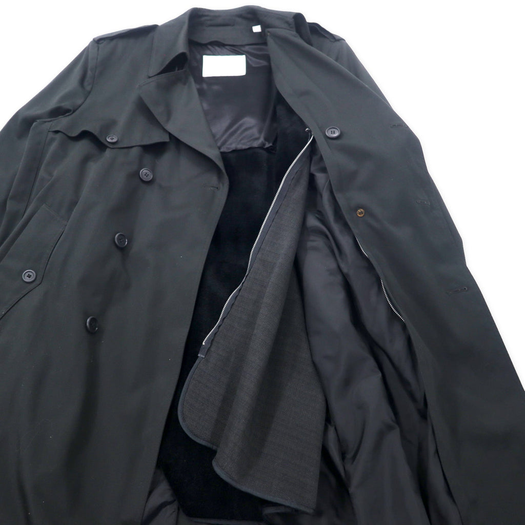 TOWNE BY LONDON FOG anni '90 trench 42 nero poliestere cotone fodera in pile rimovibile Made in Sri Lanka