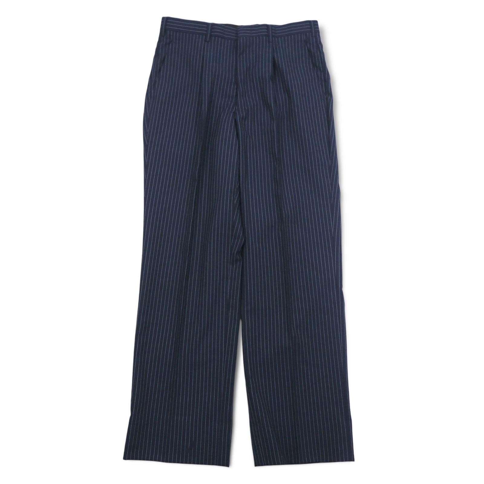 IASON TOKYO ( SADA ) Abito 3 pezzi L blu navy gessato lana piega centrale