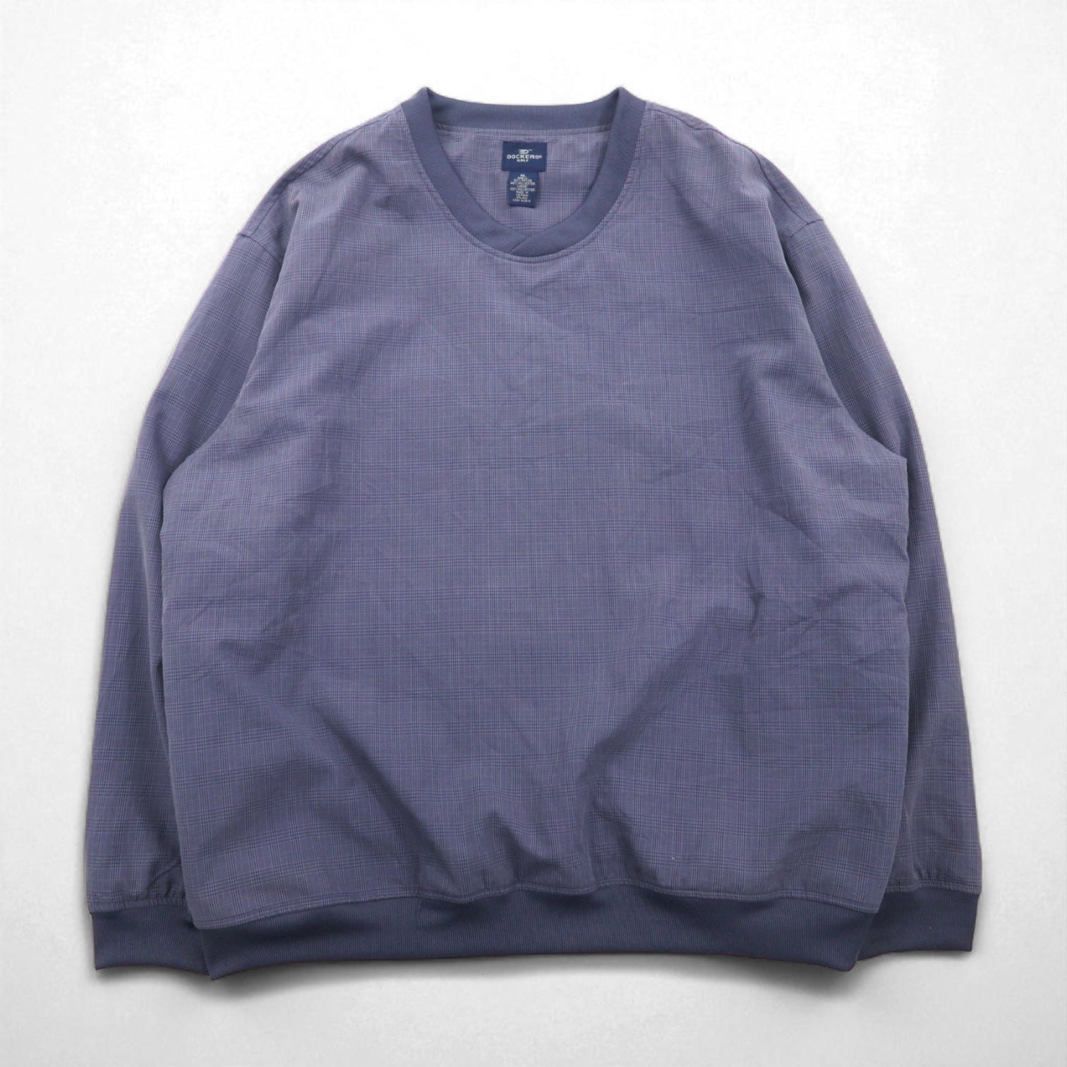 DOCKERS (Levi's) Piste pullover, giacca a vento in nylon, taglia XL, grigio a quadri, rayon, poliestere, impermeabile