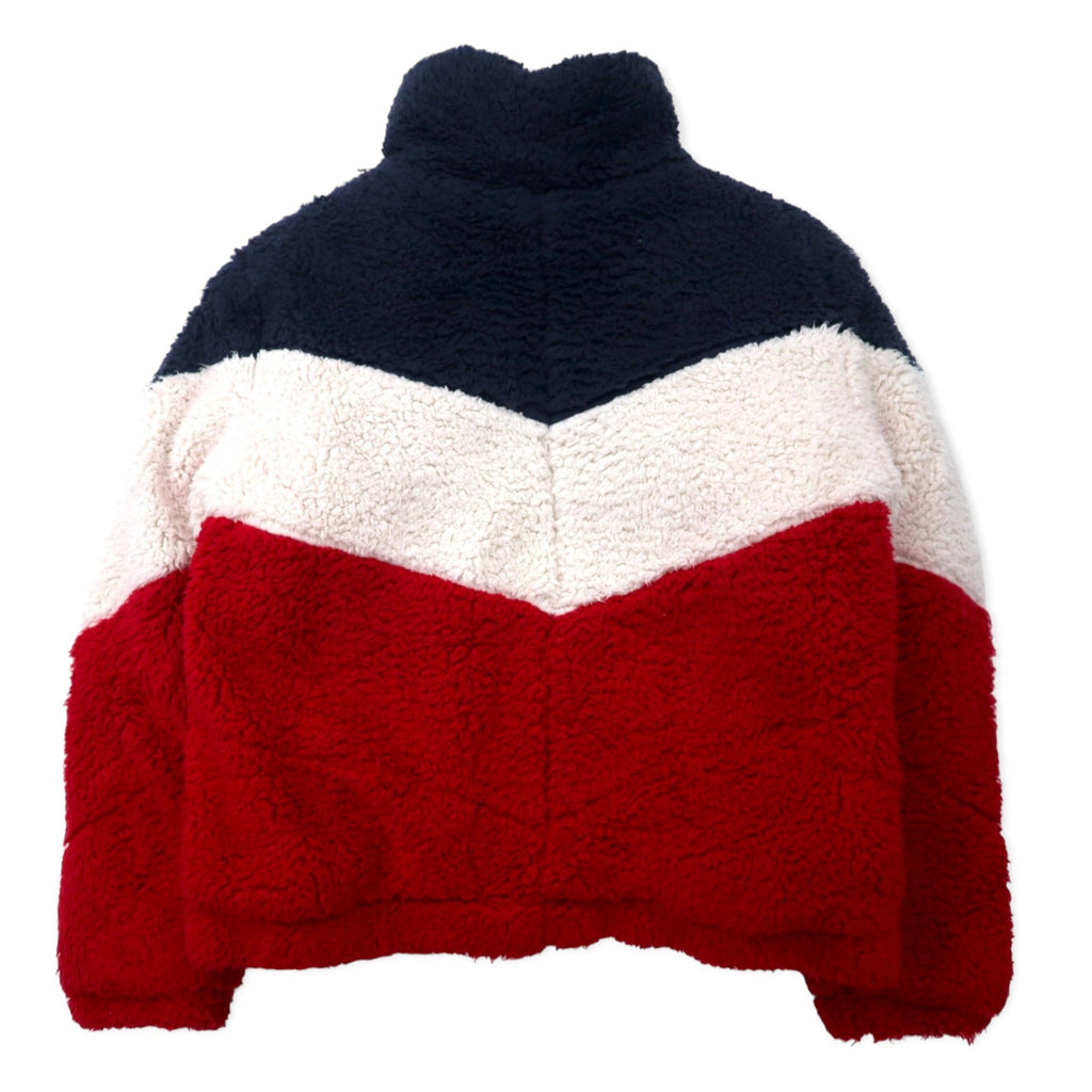 TOMMY HILFIGER SPORT シェルパ フリースジャケット M ネイビー ホワイト レッド トリコロールカラー ポリエステル