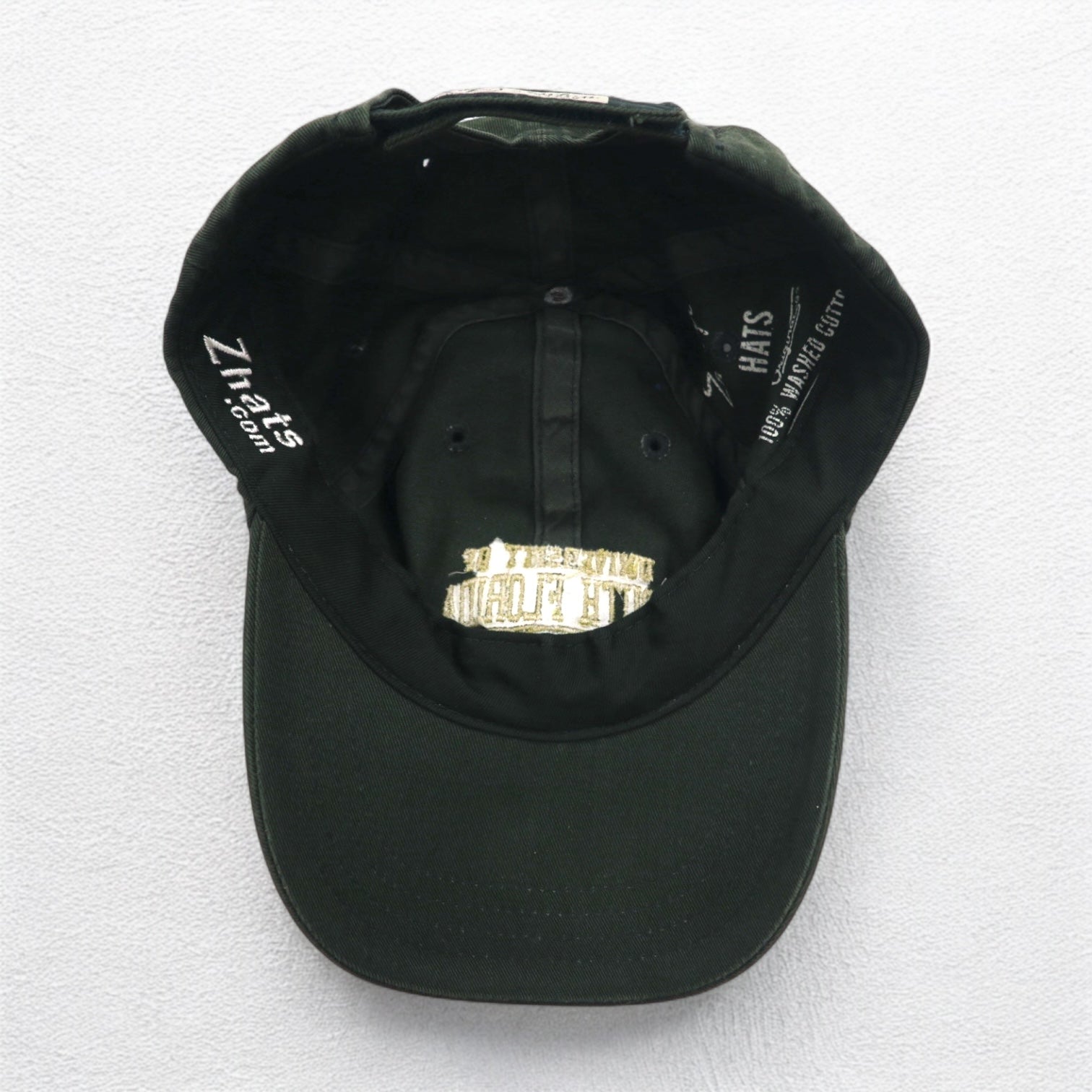 Anni '90 ZEPHYR cappellino a 6 pannelli lavato ricamato college FREE con velcro, kaki, SOUTH FLORIDA, logo ad arco