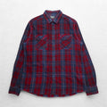 Barbour INTERNATIONAL Camicia da lavoro in flanella leggera XL blu navy a quadri rossi cotone